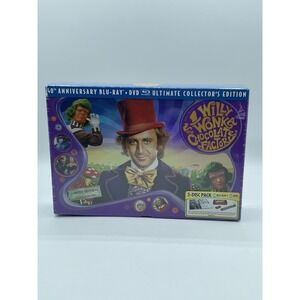 Willy Wonka & the Chocolate Factory 40th Anniversary Blu-ray/DVD,Book,New/Sealed